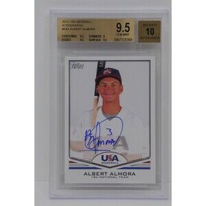 2011 USA Baseball Autographs #A43 Albert Almora Beckett 9.5 GEM MINT